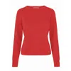 Tirillm Women's Sasha Basic Cashmere Pullover With Round Neck, Red In Red
