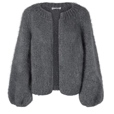 Tirillm Women's "soy" H& Knitted Chunky Mohair Cardigan  - Grey In Gray