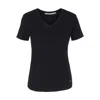 Tirillm Women's Star V-neck T-shirt - Black In Black