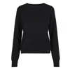 Tirillm Women's Status Sasha Basic Cashmere Pullover With Round Neck, Black In Black