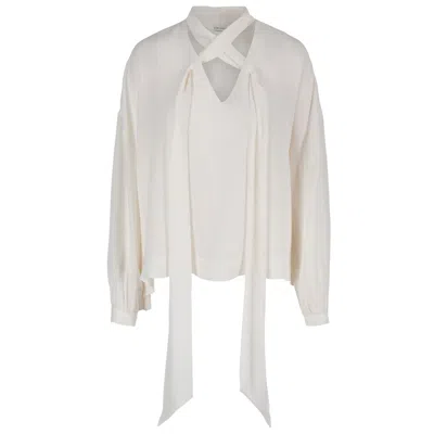 Tirillm Women's White "sadie" Silk Blouse