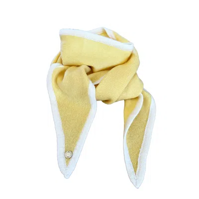 Tirillm Women's Yellow / Orange Ayla Small Neck Scarf In Soft Pure Cashmere, Light Yellow With Off White Tri In Yellow/orange