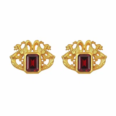 Tiron Women's Gold / Red Guinevere Red Earing - Limited Edition