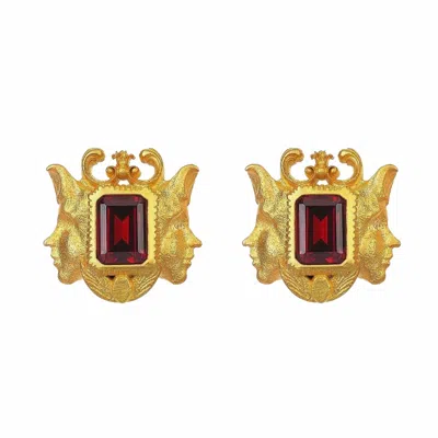 Tiron Women's Gold / Red Isolde Red Earing - Limited Edition
