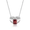 Tiron Women's Paris Red Silva Silver Neclace