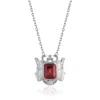 Tiron Women's Tristan Red Silva Silver Neclace