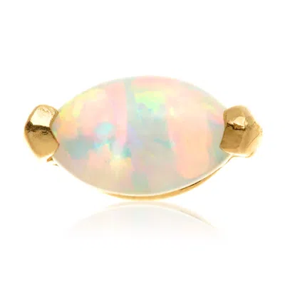 Tish Lyon Women's Amphitrite 14ct Solid Gold Opal Marquise Flatback Stud - Gold
