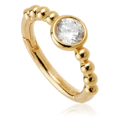 Tish Lyon Women's Asteria 9ct Solid Gold Bubble Gem Huggie Earring - Gold