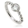 Tish Lyon Women's Asteria 9ct Solid Gold Bubble Gem Huggie Earring - White Gold
