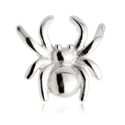 Tish Lyon Women's Athena 14ct Solid Gold Spider Flatback Stud - White Gold