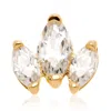 Tish Lyon Women's Clementia 14ct Solid Gold Triple Marquise Cluster Flatback Stud - Gold