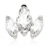 Tish Lyon Women's Clementia 14ct Solid Gold Triple Marquise Cluster Flatback Stud - White Gold