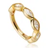 Tish Lyon Women's Eos 9ct Solid Gold Marquise Gem Huggie Earring - Gold