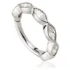 Tish Lyon Women's Eos 9ct Solid Gold Marquise Gem Huggie Earring - White Gold