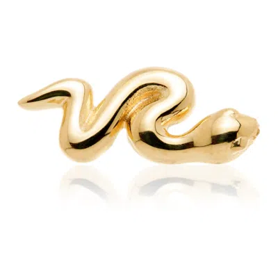Tish Lyon Women's Fauna 14ct Solid Gold Snake Flatback Stud - Gold