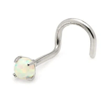 Tish Lyon Women's Fides 9ct Solid Gold Opal Nose Stud - White Gold