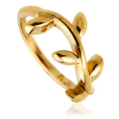 Tish Lyon Women's Flora Solid Gold Vine Leaf Hoop Earring - Gold