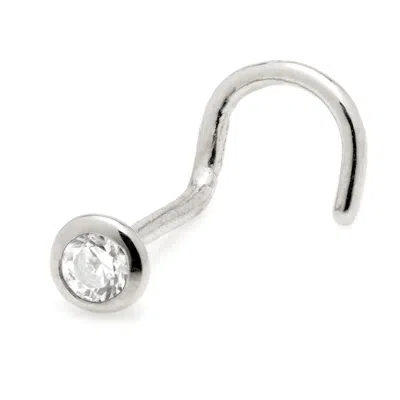 Tish Lyon Women's Freyja 9ct Solid Gold Bezel Nose Stud - White Gold