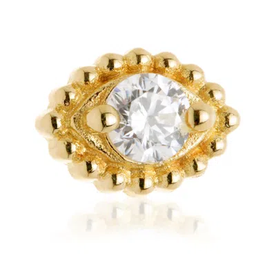 Tish Lyon Women's Hydra 14ct Solid Gold Diamond Milgrain Pear Flatback Stud - Gold