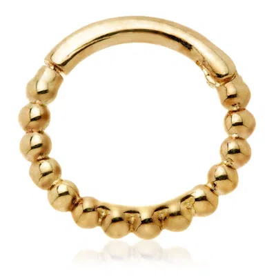 Tish Lyon Women's Juno 9ct Solid Gold Bubble Hinged Huggie Earring - Gold