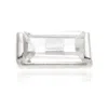 Tish Lyon Women's Leto 14ct Solid Gold Jewelled Baguette Flatback Stud - White Gold