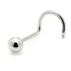 Tish Lyon Women's Macha Solid Gold Plain Ball Nose Stud - White Gold