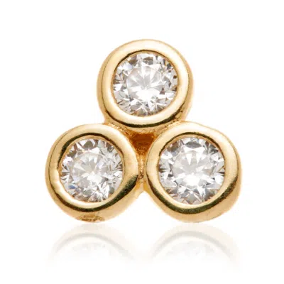 Tish Lyon Women's Nefertiti 14ct Solid Gold Diamond Trio Flatback Stud - Gold