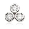 Tish Lyon Women's Nefertiti 14ct Solid Gold Diamond Trio Flatback Stud - White Gold