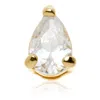 Tish Lyon Women's Pomona 14ct Solid Gold Teardrop Gem Flatback Stud - Gold