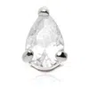 Tish Lyon Women's Pomona 14ct Solid Gold Teardrop Gem Flatback Stud - White Gold
