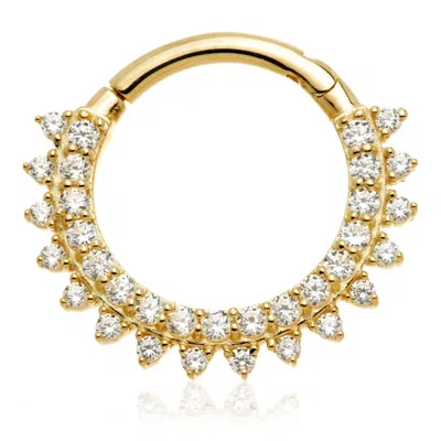 Tish Lyon Women's Selene Solid Gold Multi Gem Daith & Septum Ring - Gold