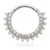 Tish Lyon Women's Selene Solid Gold Multi Gem Daith & Septum Ring - White Gold