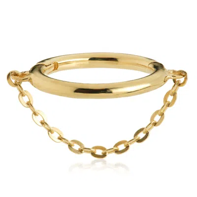Tish Lyon Women's Seraphina 9ct Solid Gold Huggie Earring & Chain - Gold