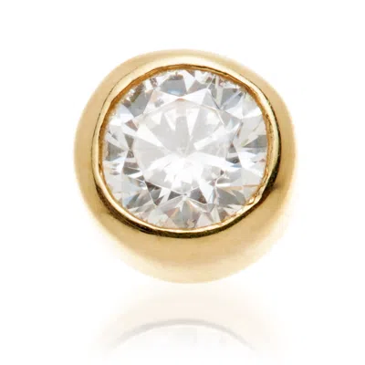 Tish Lyon Women's Siren 14ct Solid Gold Diamond Bezel Flatback Stud - Gold
