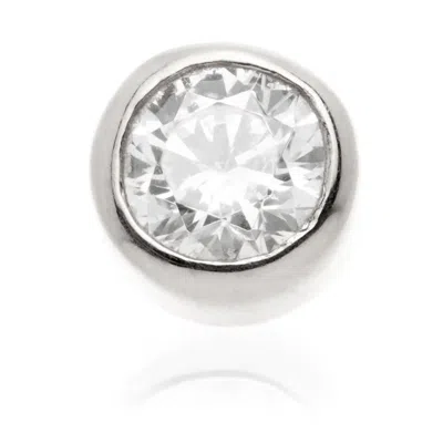 Tish Lyon Women's Siren 14ct Solid Gold Diamond Bezel Flatback Stud - White Gold