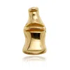 Tish Lyon Women's Solid 14ct Gold Threadless Cola Bottle Flatback Stud Earring