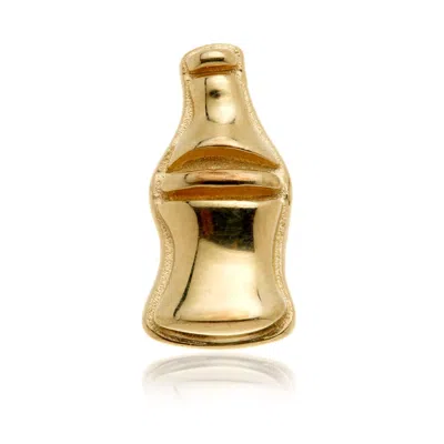 Tish Lyon Women's Solid 14ct Gold Threadless Cola Bottle Flatback Stud Earring