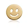 Tish Lyon Women's Solid 14ct Gold Threadless Joy Smiley Face Flatback Stud Earring