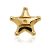 Tish Lyon Women's Solid 14ct Gold Threadless Sheriff's Badge Flatback Stud Earring