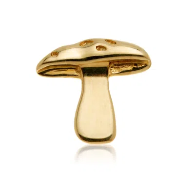 Tish Lyon Women's Solid 14ct Gold Threadless Toadstool Flatback Stud Earring