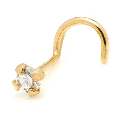 Tish Lyon Women's Teles 9ct Solid Gold Diamond Prong Nose Stud - Gold