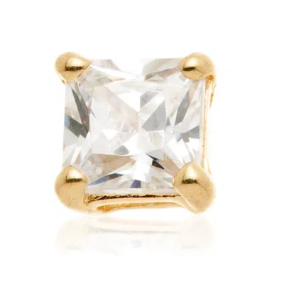 Tish Lyon Women's Venus 14ct Solid Gold Square Prong Flatback Stud - Gold