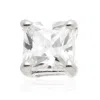 Tish Lyon Women's Venus 14ct Solid Gold Square Prong Flatback Stud - White Gold