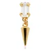 Tish Lyon Women's Virtus 14ct Solid Gold Baguette Gem Hanging Spike Flatback Stud - Gold