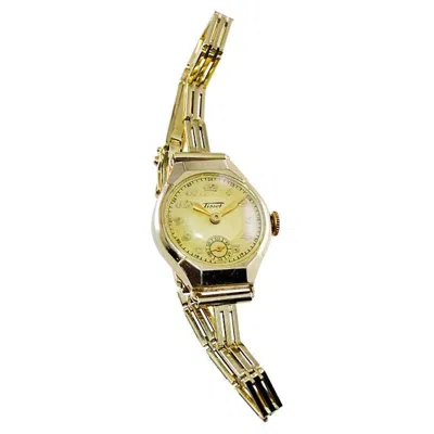 Pre-owned Tissot 14kt. Art Deco Gold Watch And Bracelet With Original Dial From 1930's In Multi