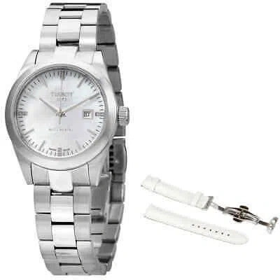 Pre-owned Tissot Automatic Diamond White Mop Dial Ladies Watch T132.007.11.116.00