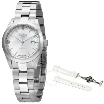 Tissot Automatic Diamond White Mother Of Pearl Dial Ladies Watch T132.007.11.116.00 In Mother Of Pearl / White