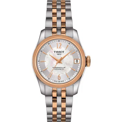 Tissot Ballade Mother Of Pearl Bracelet Watch, 34mm In Rose Gold/mop/rose Gold