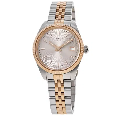 Tissot Ballade Quartz Silver Dial Two-tone Rose Gold Pvd Steel Women's Watch T156.210.22.031.01