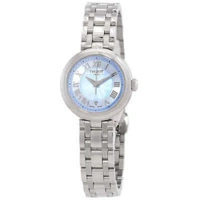 Pre-owned Tissot Bellissima Small Lady Quartz Blue Mop Dial Watch T1260101113300
